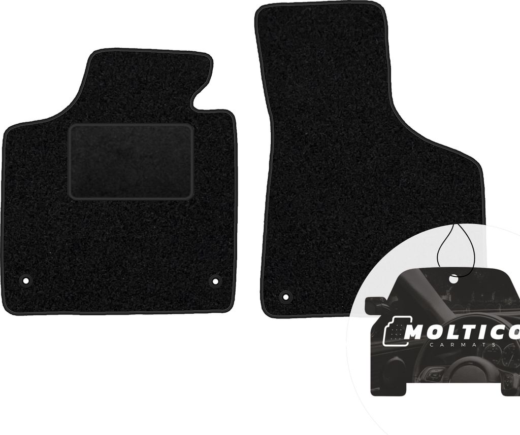 moto-MOLTICO Vorne Fußmatten Auto Velours Autoteppiche Schwarz Automatten Set 2-teilig passend für Audi A3 II 8P 2003-2011