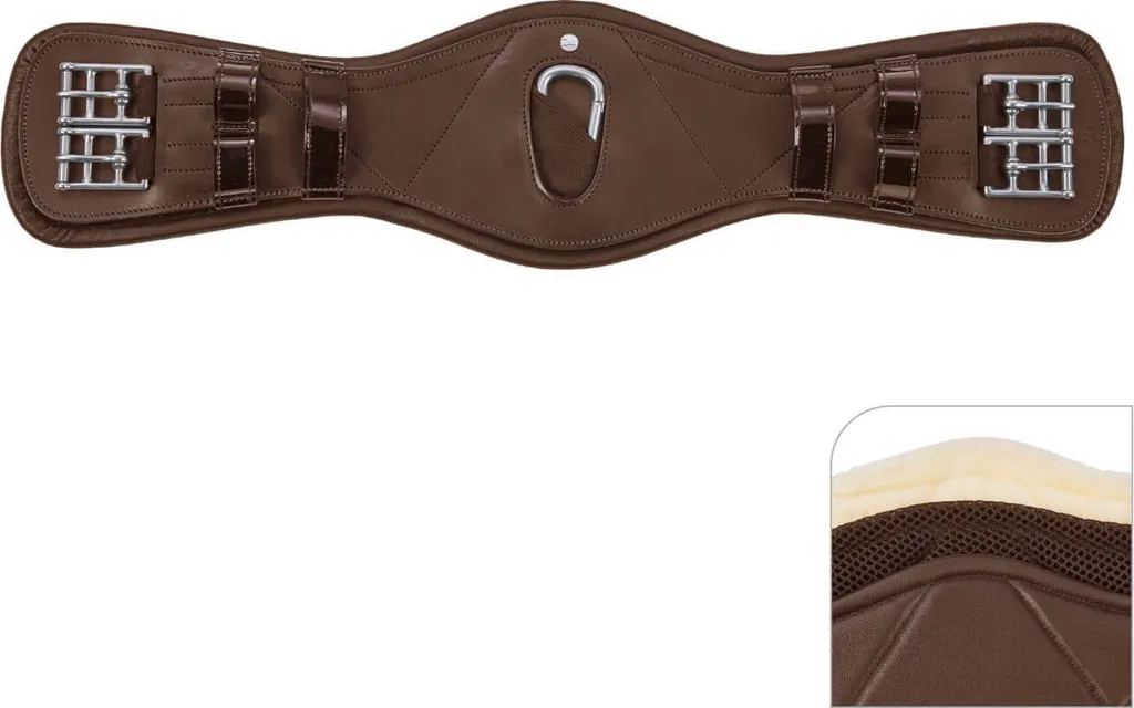 Sangle de dressage courte marron 55 cm avec forme anatomique BUSSE