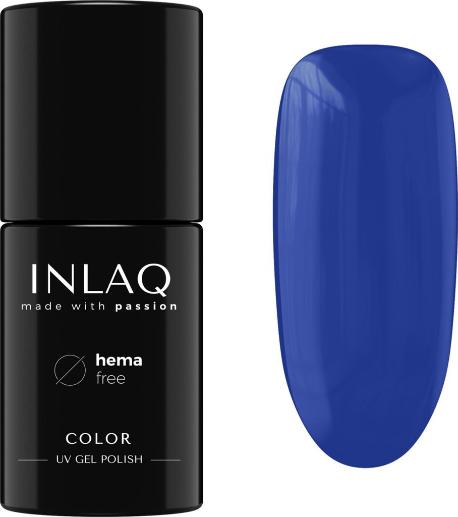 INLAQ HEMA Free UV Nail Polish 6 ml - Gel Nagellack frei von HEMA - Glamour Kollektion, Farbe Navy Blue