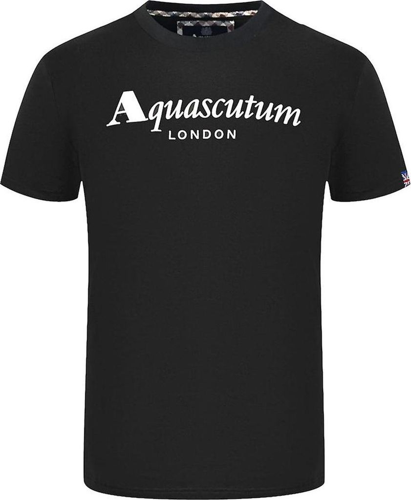 Aquascutum - "London" T-Shirt für Herren SY214 (M) (Schwarz)