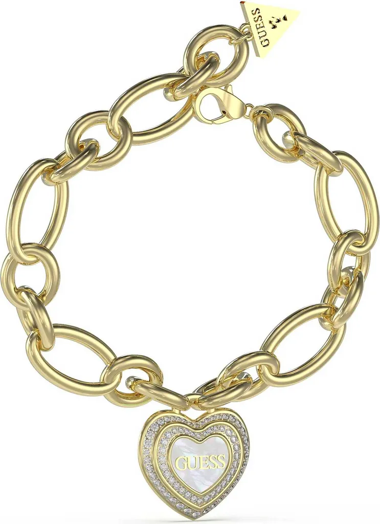 Guess Bracciale Donna Eternal Love Pave Infinity Chain In Acciaio Inox Placcato Oro Con Cristalli, JUBB20092JWGL