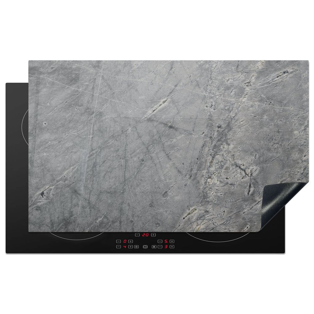 KitchenYeah Herdabdeckplatte Granit - Stein - Grau - Textur , 85x52cm, Küche Deko, Glaskeramikkochfeld Herdabdeckung, Abdeckplatte fùr Kochfeld