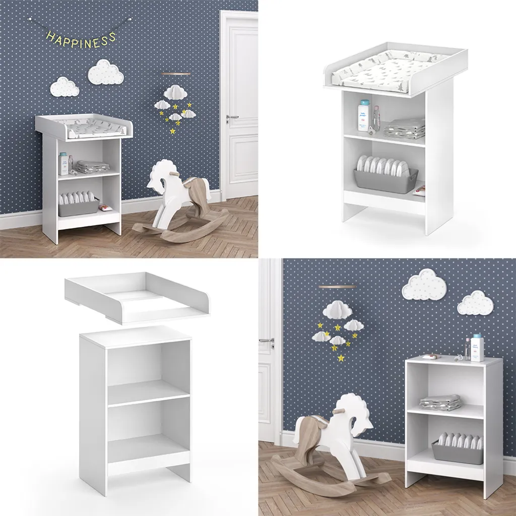 Commode à langer Vicco Leo Blanche 60 cm - Design Compact et Ergonomique - 8