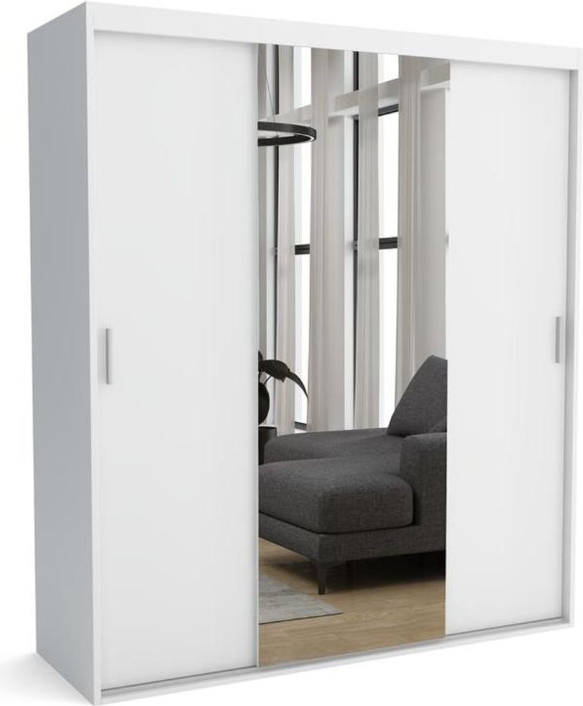 FURNLUX Garderobenmatte A Weiss 210cm / Hauptfarbe: Weiß / Abmessungen: 210 x 60 x 205 cm