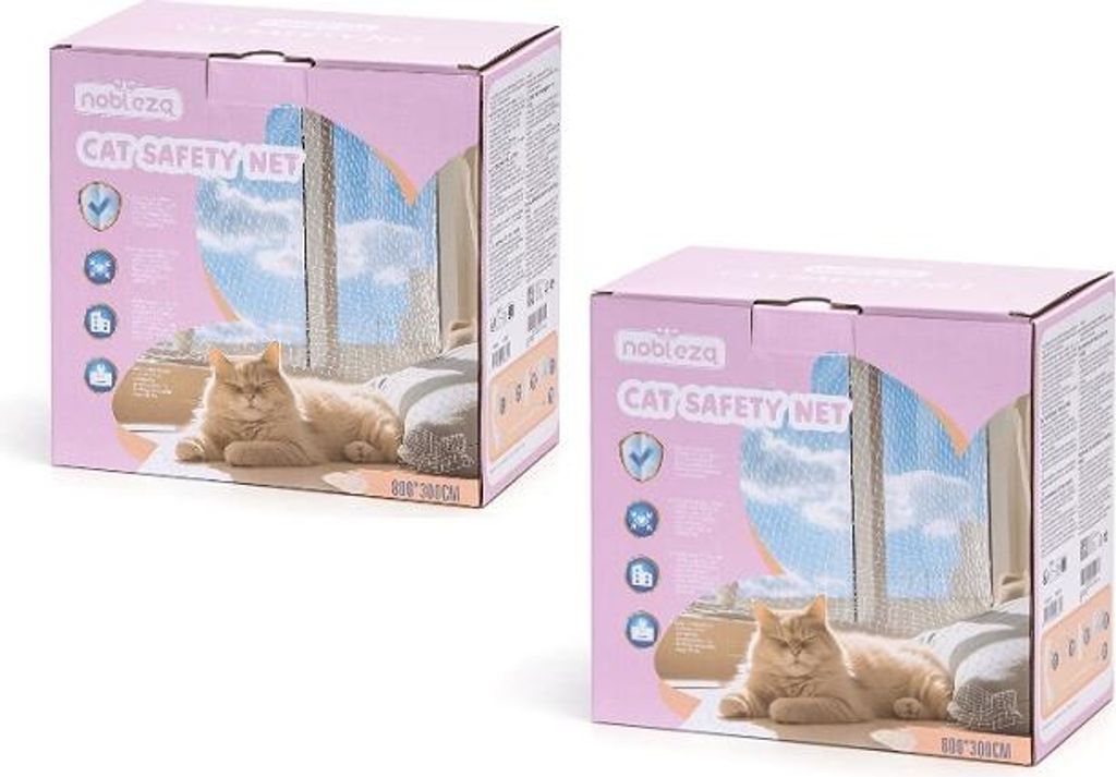 2 Stück Katzennetz für Balkon, Transparentes Katzennetz Produktbild 