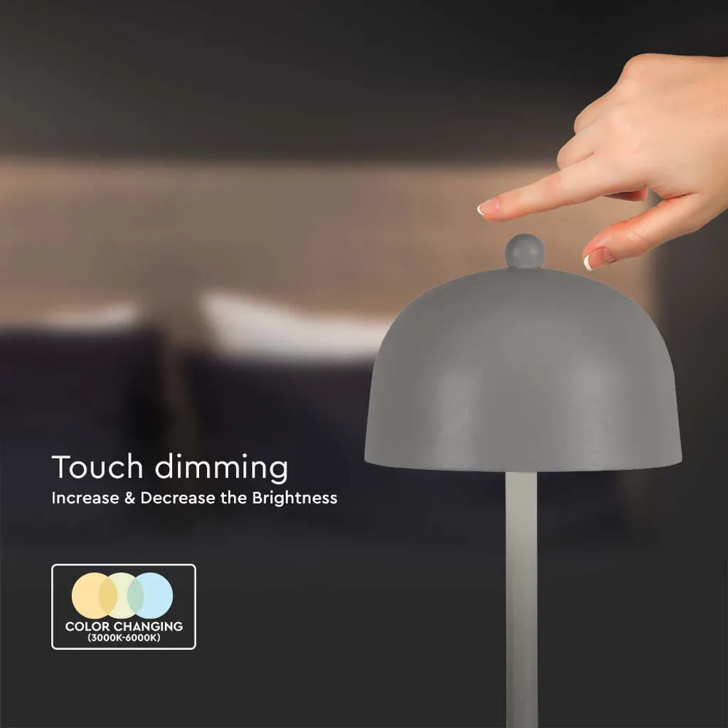 LED Solution Lampe de table rechargeable grise 300mm 3W - Réf 7987