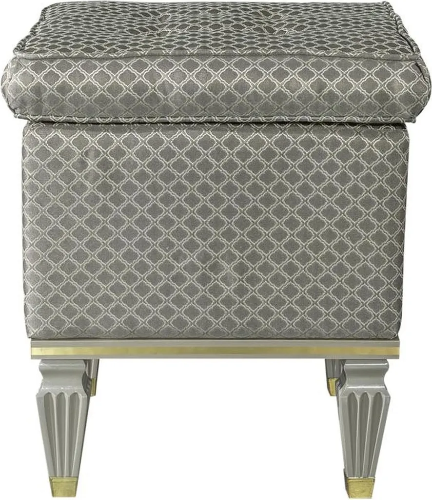 Tabouret Gris avec Coussin Moelleux et Pieds Robustes - Modèle Orion G1