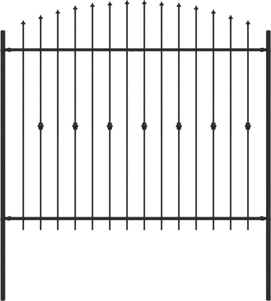 vidaXL Spießzaun Asten Schwarz 200 x 200 cm Pulverbeschichteter Stahl