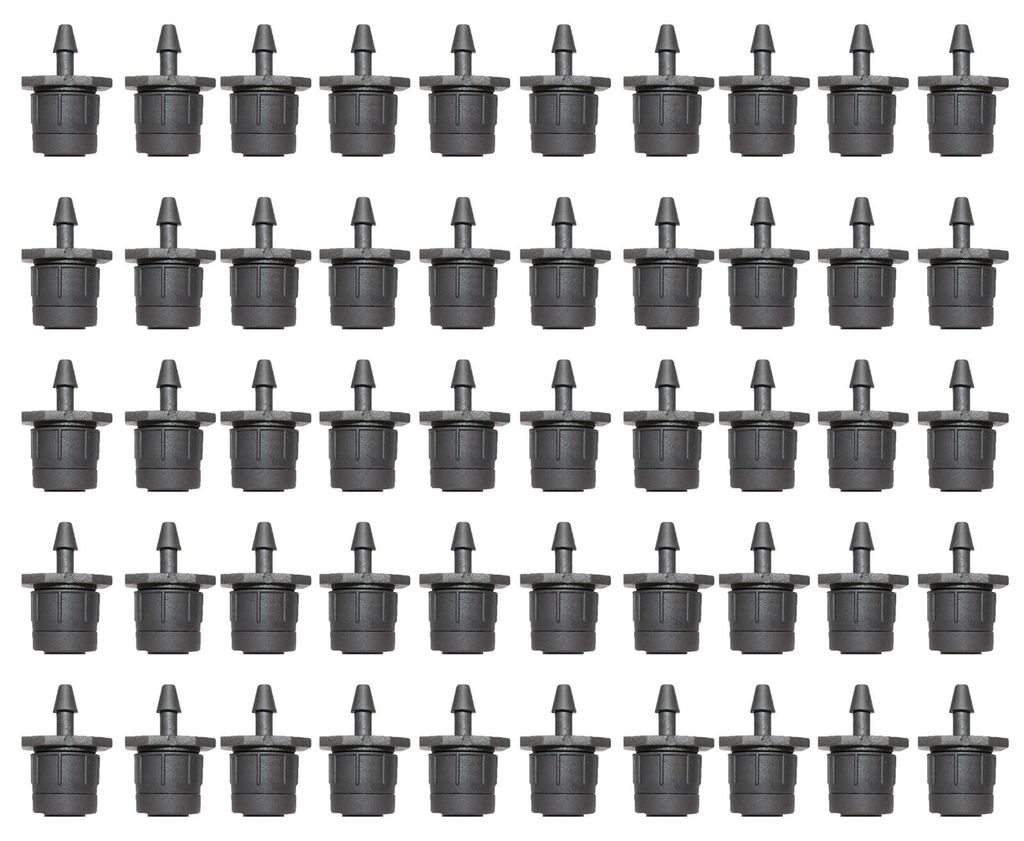 50 Stück verstellbare Mikro-Sprühtropfer für die Bewässerung, 360-Grad-Kreis-Sprühsystem, Sprinkler für Blumenbeete, Gärten und Rasenflächen