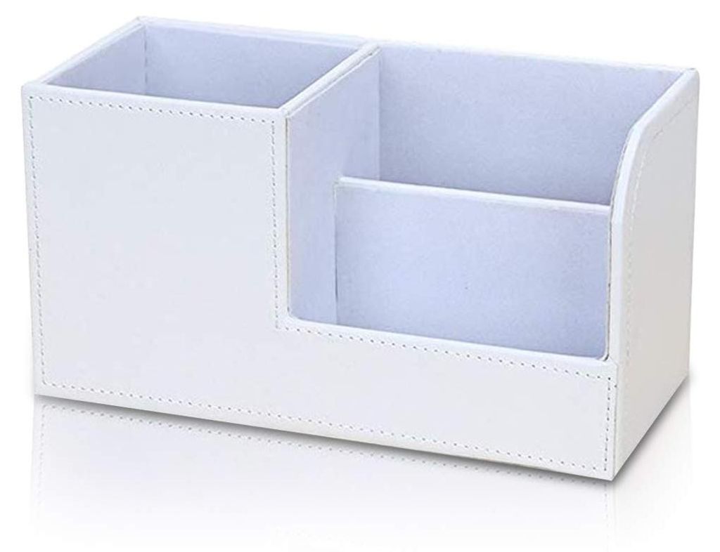 Schreibtisch-Organizer aus Leder, Stiftehalter, Etui, Federmäppchen, Tisch-Organizer, multifunktionaler Aufbewahrungs-Organizer für Kosmetikartik...