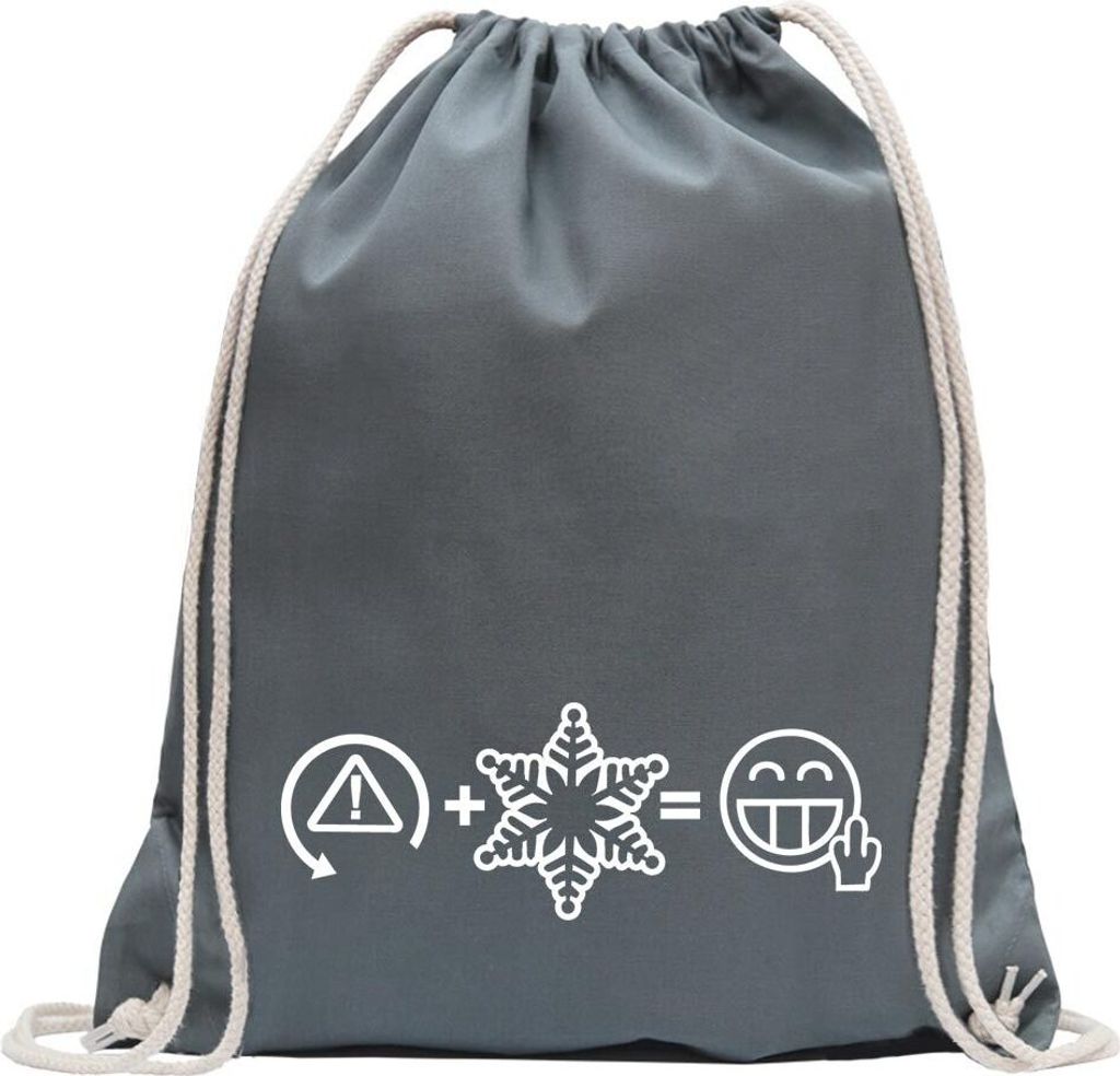 Kiwistar - Turnbeutel - stahlgrau - Drift Formel - Fun Rucksack Sport Beutel Gymsack Baumwolle mit Ziehgurt