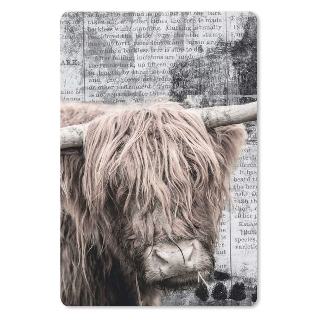 MuchoWow Mauspad Mousepad Schottischer Highlander - Vintage - Zeitungsartikel 18x27 cm - Mousepads - Maus Mat - Pad - Mausunterlage