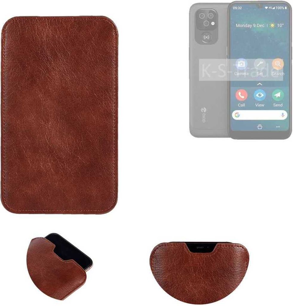 K-S-Trade Schutzhülle Handyhülle kompatibel mit Doro 8100 Handytasche Kunstleder Sleeve in braun