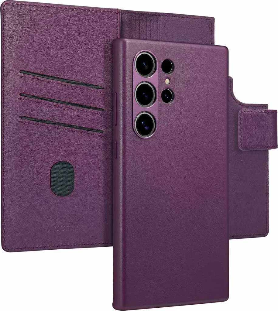 Accezz 2 in 1 Custodia Pelle MagSafe Samsung S24 Ultra Heath Purple