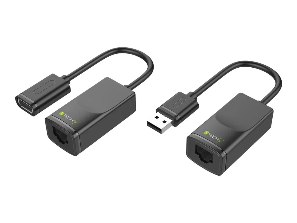 Rallonge USB via câble réseau RJ45 adaptateur extension 60 mètres noir