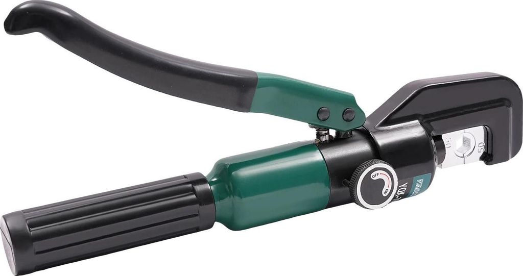 Hydraulische Presszange für Kabelschuhe - YQK-70 - Manuell - Presskraft 60 kN - 8 Matrizenpaare - Hub 10 mm - Cu 4–70 mm² - Olivgrün