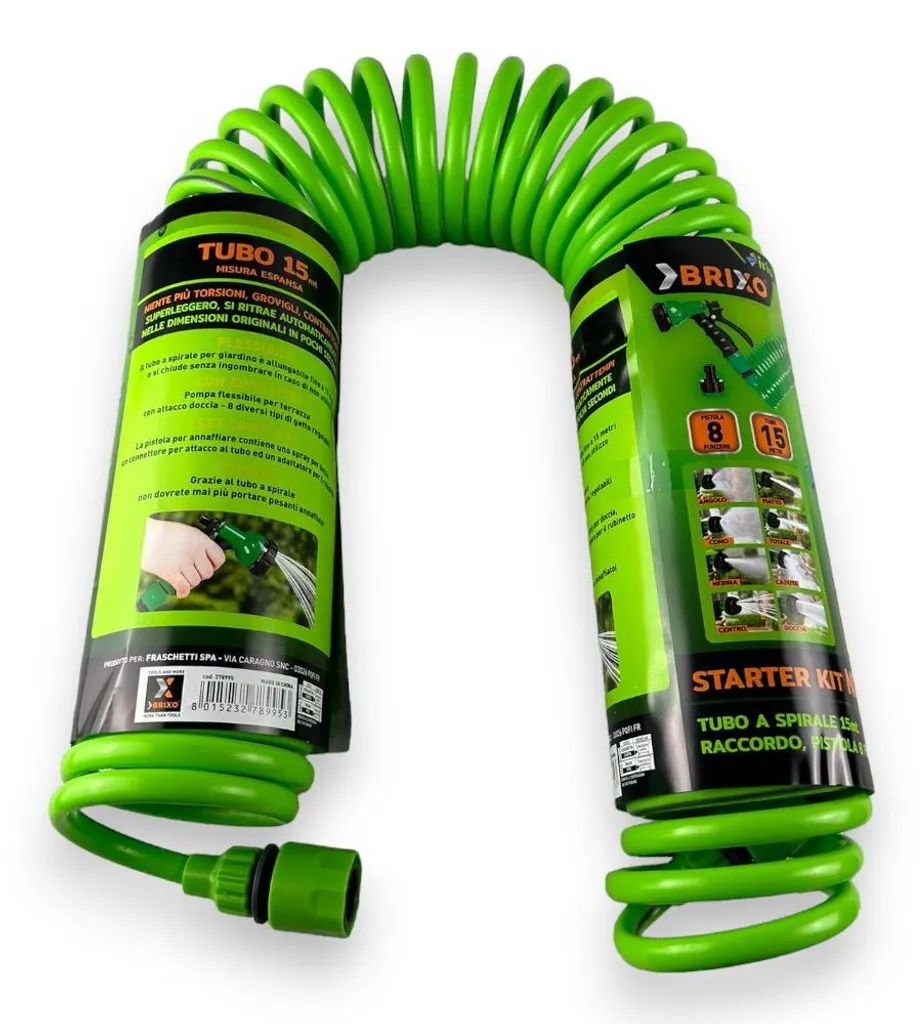 Tuyau d'arrosage extensible 15m Brixo Iris Nilo avec pistolet 8 jets - 9
