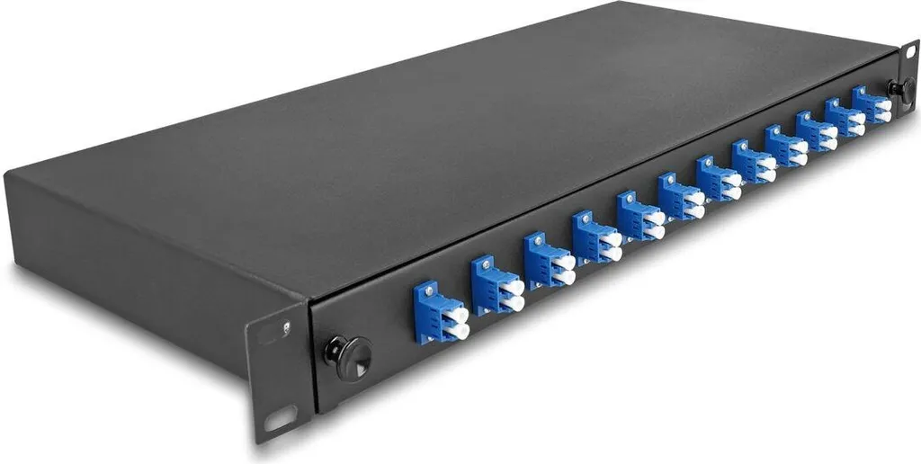 Delock 67003 Box di Giunzione Fibra Ottica 12 LC Duplex OS2 19 pollici