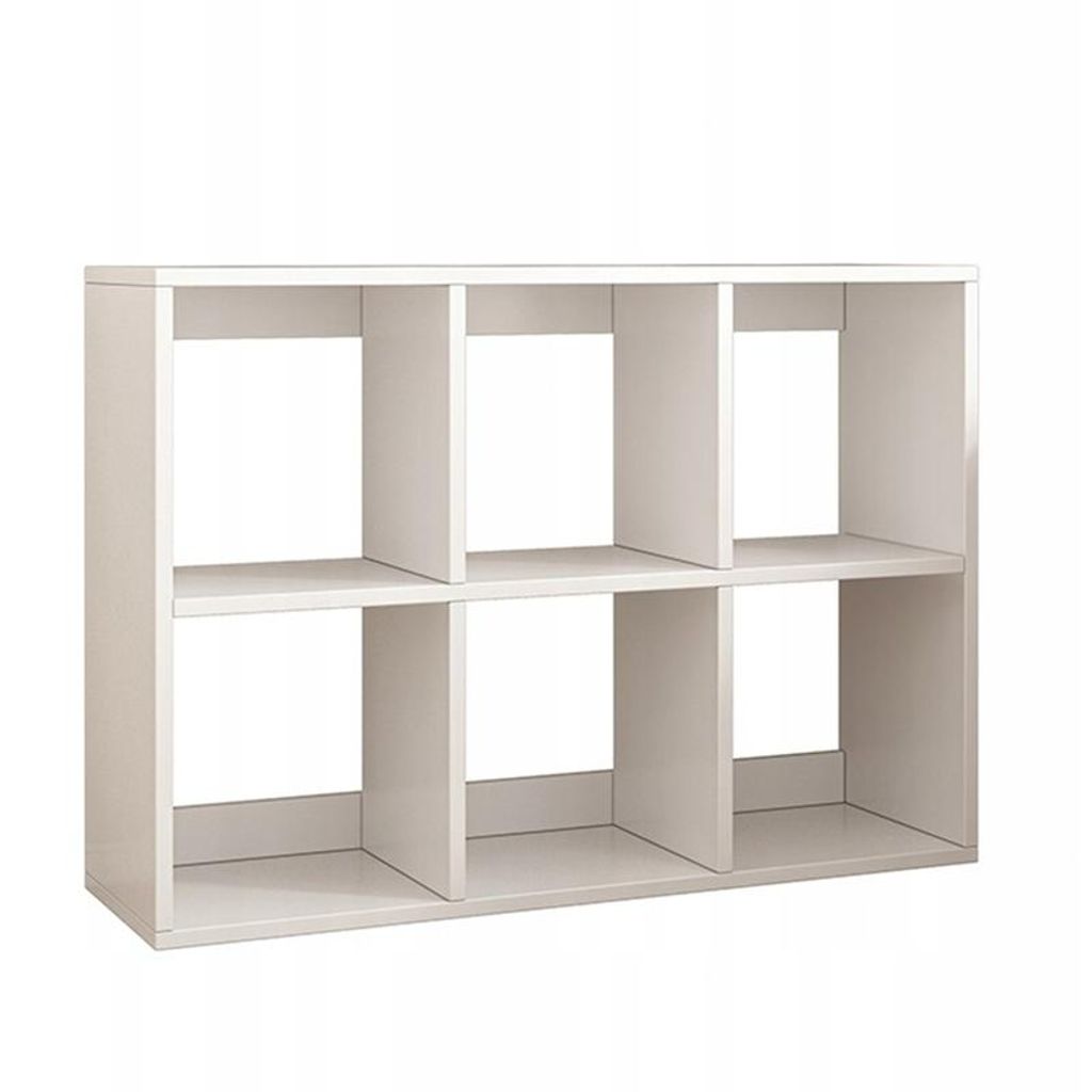 Offener Regal, weiß, 6 Bücherregale, Loft-Schrank, modern, Produktbild 