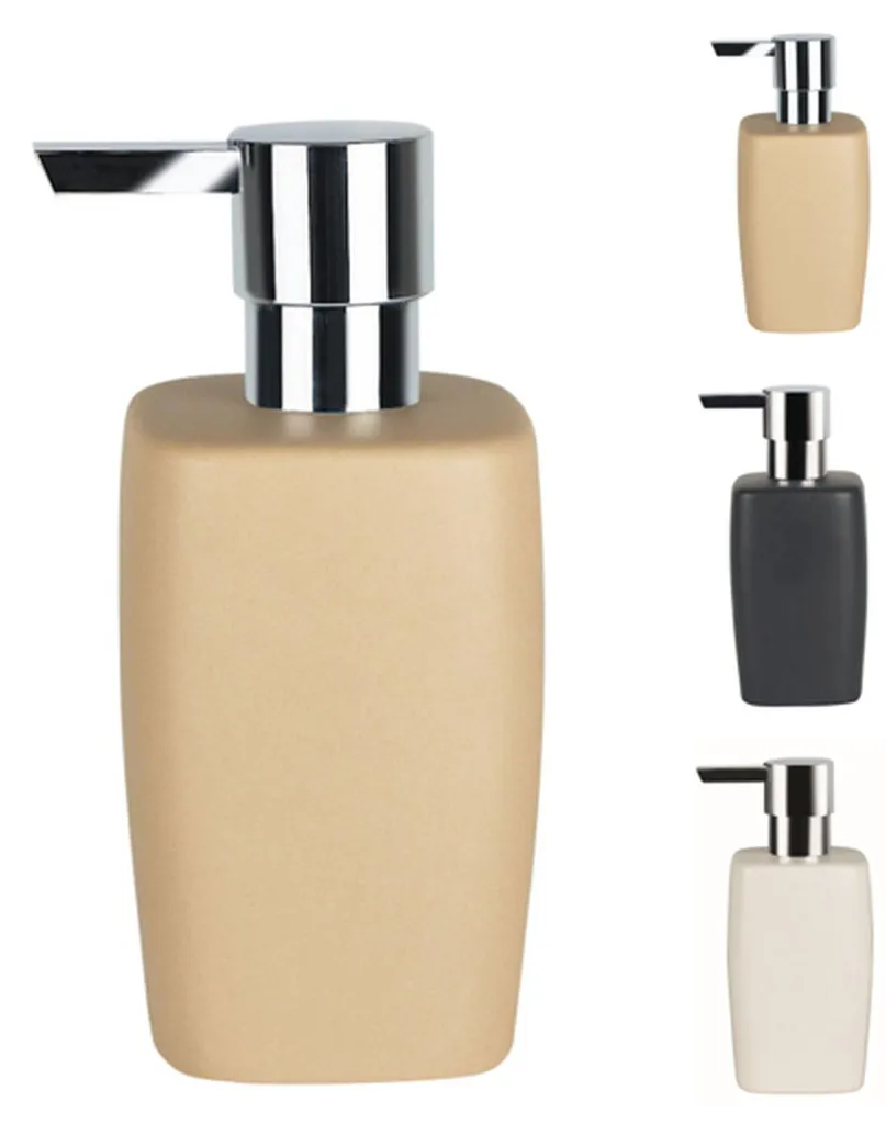 Distributeur de savon liquide en porcelaine véritable Beige Bahama