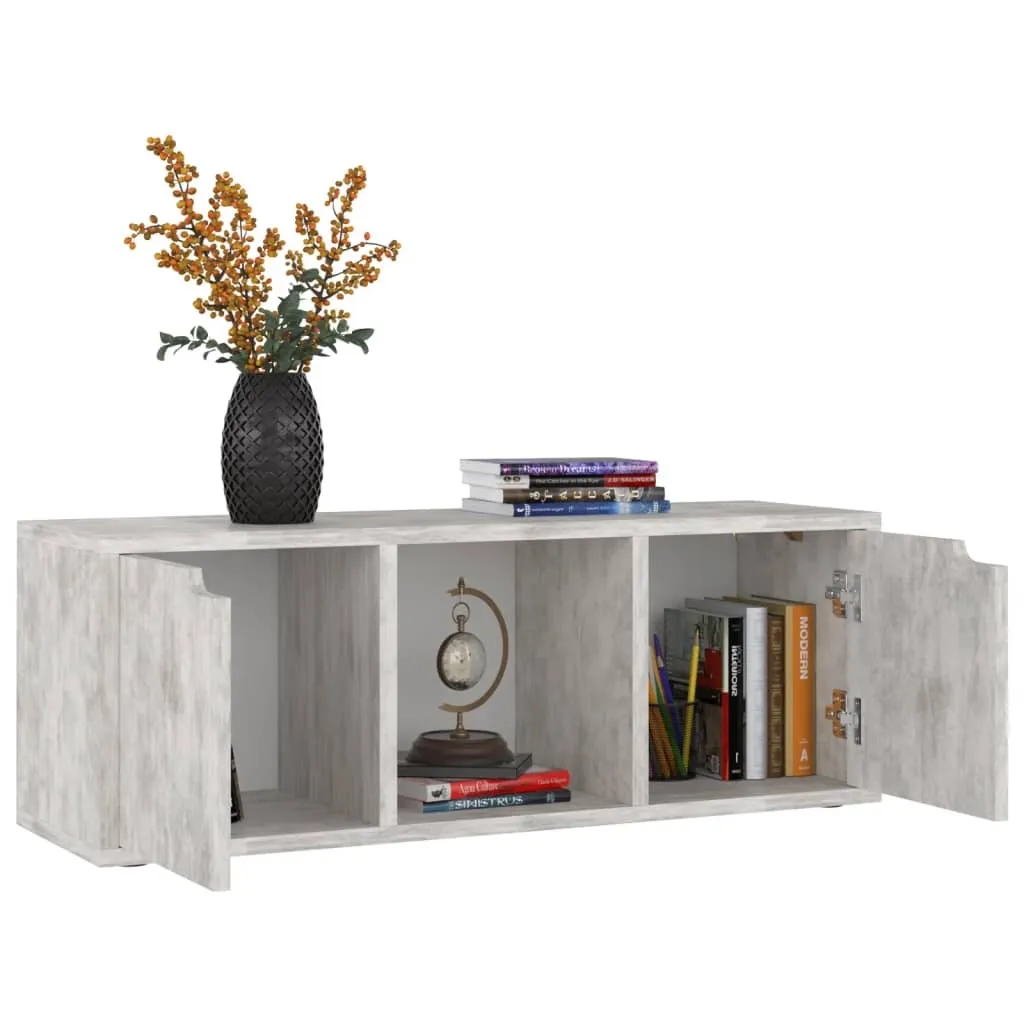 Meuble TV de Chambre Gris Béton 88,5 cm - Idéal Petits Espaces Salon
