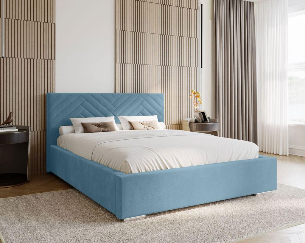 Doppelbett 140x200 GALOX - hellblau