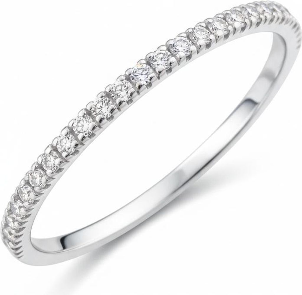 Silberner Linienring mit Zirkonia Silber XL Maxte