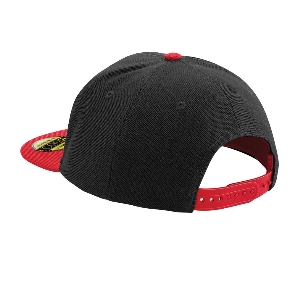 Beechfield - "Original" Snapback Mütze Flacher Schirm für Herren/Damen Uni BC5265 (Einheitsgröße) (Schwarz/Rot)