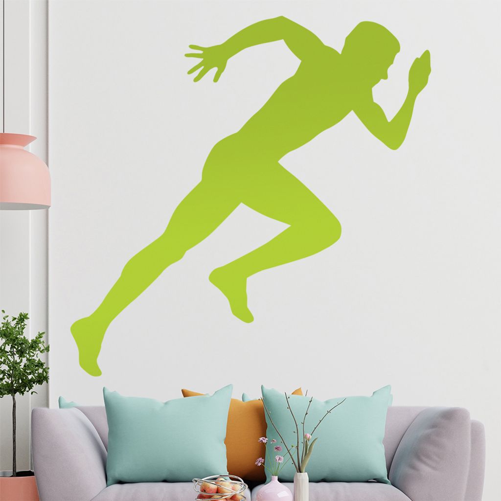 KIWISTAR Läufer Silhouette Wandtattoo in 6 Größen - Wandaufkleber Wall Sticker - Dekoration, Küche, Wohnzimmer, Schlafzimmer, Badezimmer