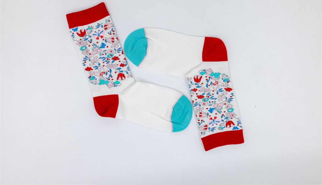 MEGAGROUP 4 Paar Casual Socken Stricksocken 35-39 Strümpfe Chinesischer Stil