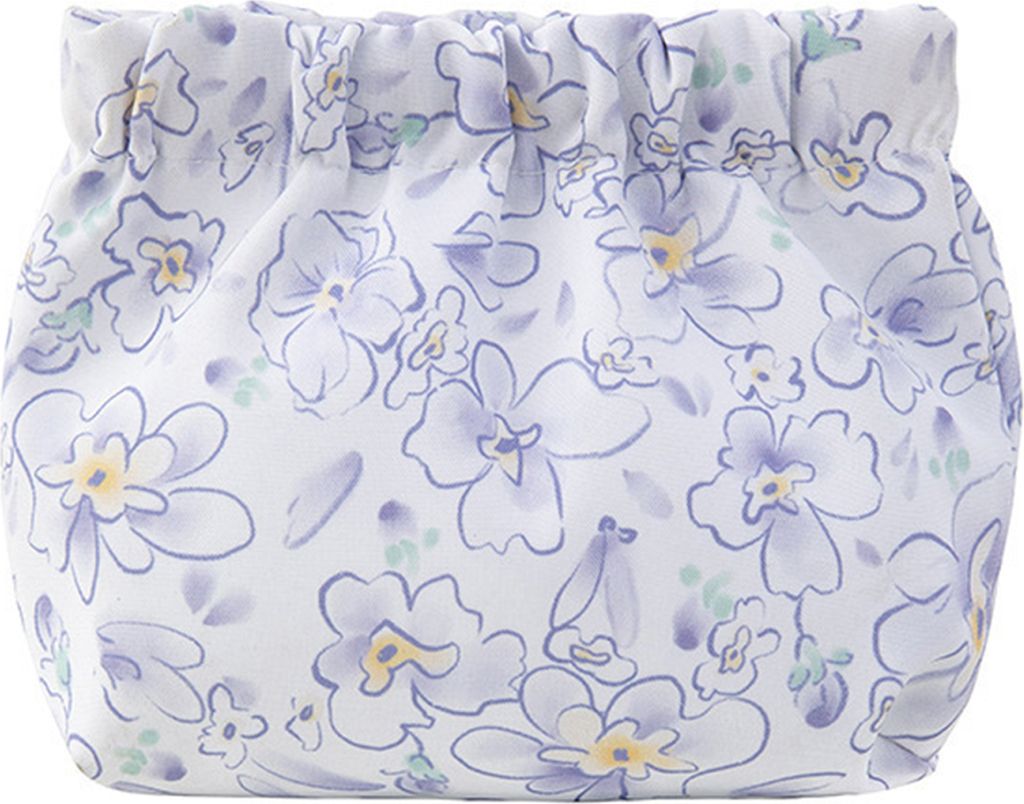 Lippenstifttasche, wasserdicht, Blumendruck, Metallfederöffnung, tragbar, leicht, für Pendeln, Reisen, Make-up-Tasche, Aufbewahrungstasche für K...