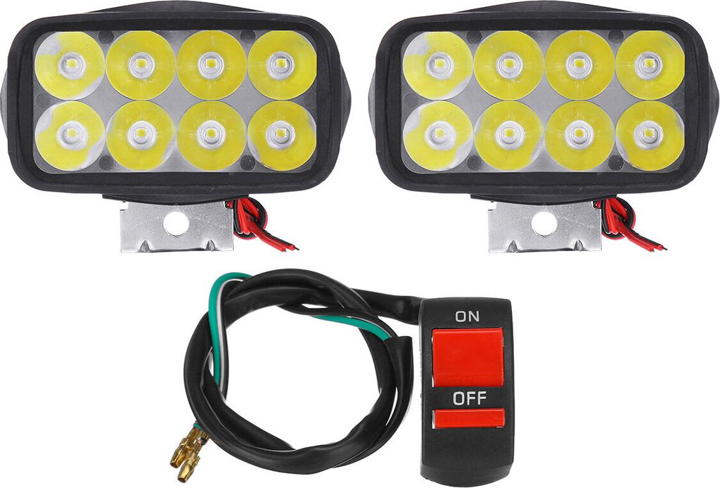 12V 12W Motorrad LED Scheinwerfer 1200LM Spotlights Super Bright Fog Spot Lampe Wasserdichte Hilfsfahrlicht Scheinwerfer Scheinwerfer mit ON OFF Sc...
