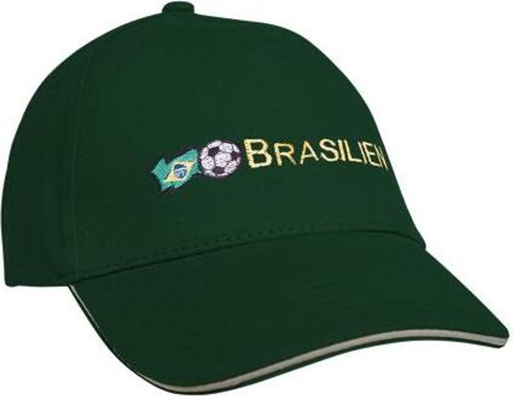 Baseballcap mit Einstickung Fahne Flagge Brasilien 68013 versch. Farben Color - grün