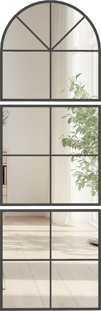 HOMCOM Nástěnné zrcadlo 60 x 180 cm třídílné, obloukové Obrázek produktu 