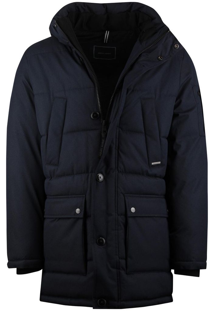 Dunkelblaue Winterjacke Pierre Cardin normale Passform wattiert
