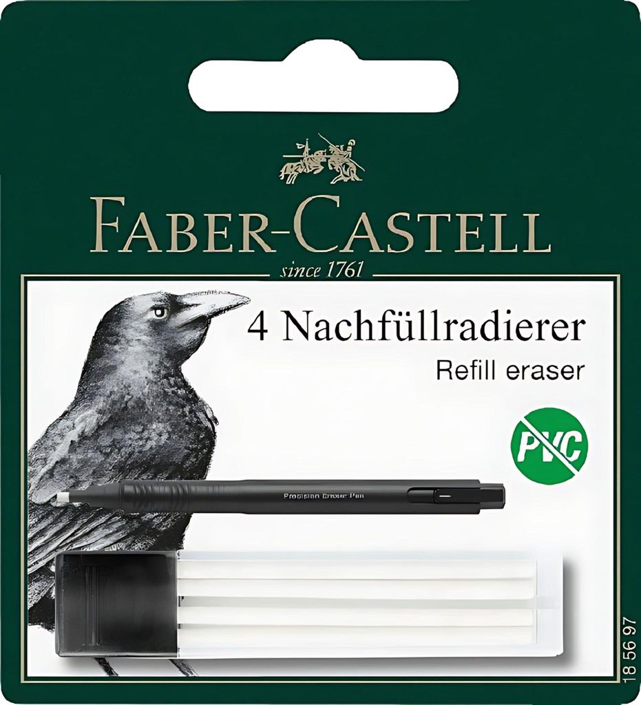 FABER-CASTELL Ersatzradierer für PRECISION ERASER PEN 4 Stück