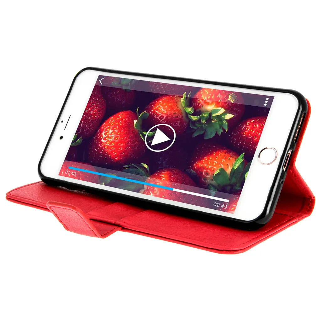 Custodia iPhone 7 Plus Rosso: Flip Case con Stand e Protezione TPU - 4