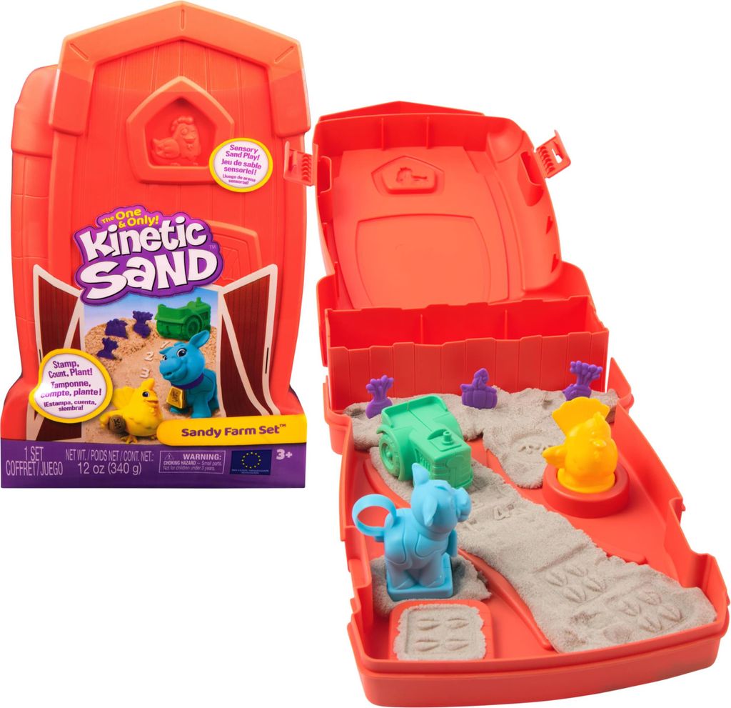 Spin Master Kinetic Sand - Sandy Farm Set, Spielsand, (340 Gramm Sand)
