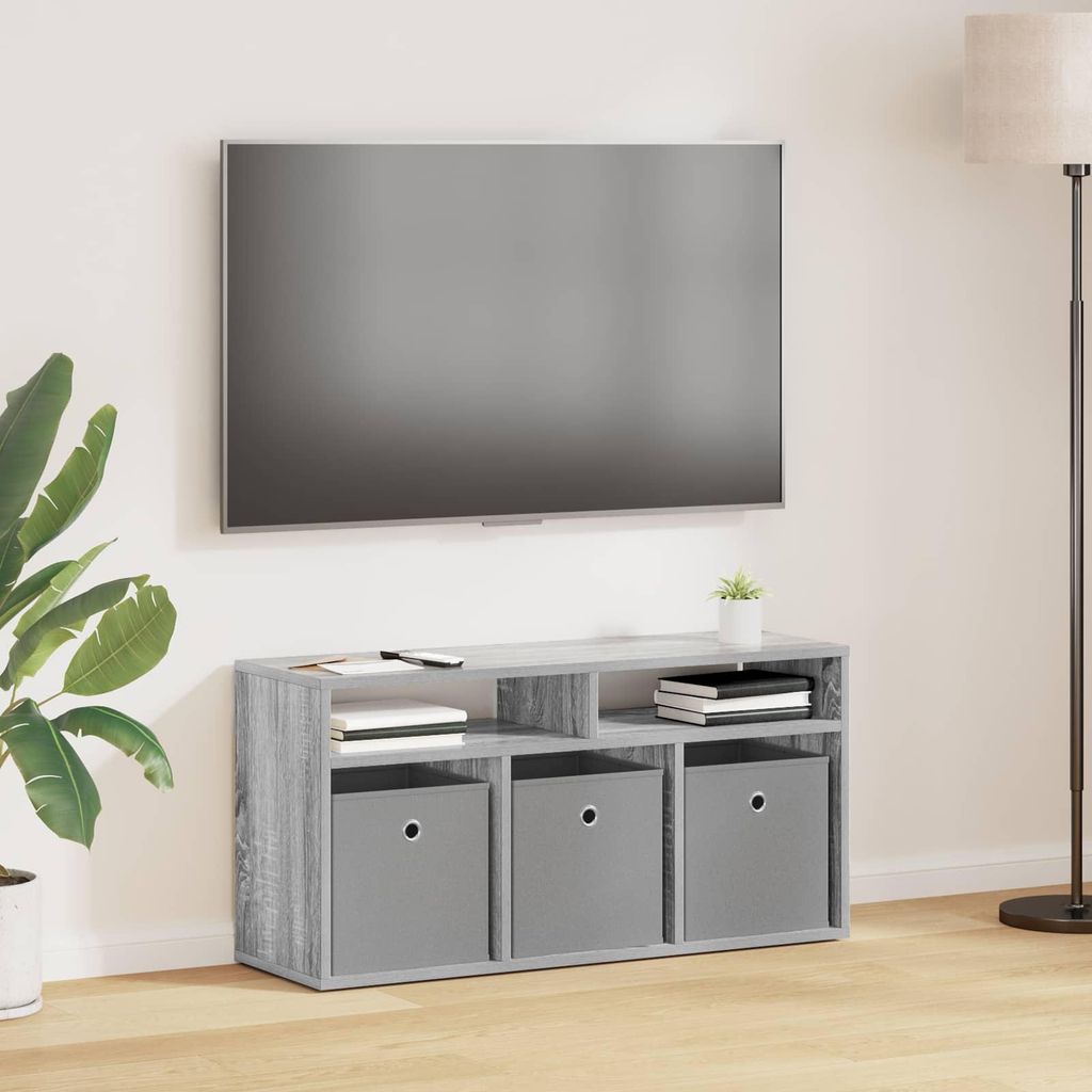 Lowboard mit Schubladen Graues Sonoma 87 x 27,5 x 43 cm - TV-Schränke DE1592