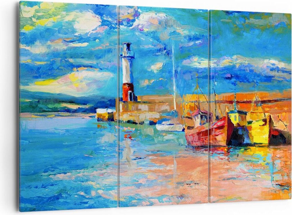 Bild auf Leinwand - Leinwandbild - Leuchtturm Meer - Produktbild 