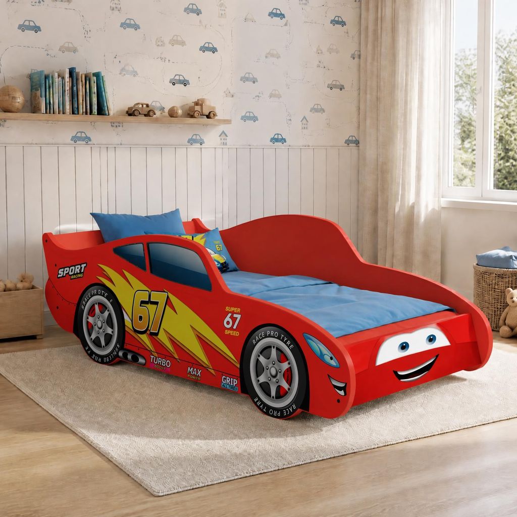 Łóżko samochód 140x70 Czerwony auto bez materaca CARS Zdjęcie produktu 