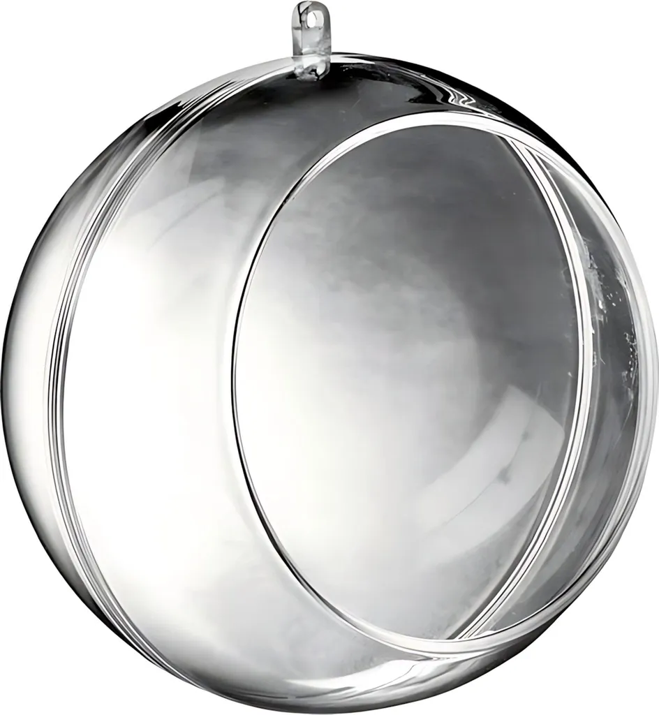 Sphère acrylique séparable Ø 12 cm ultra transparente avec suspension