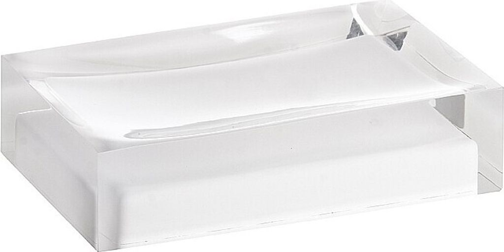 BISTA Seifenablage Polyresin Weiß 110x30x70 mm für Bad & Küche >> freistehend anwendbar