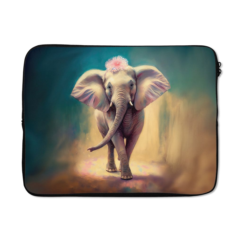 MuchoWow® Laptop Hülle 15 Zoll Elefant - Tiere - Malen - Produktbild 