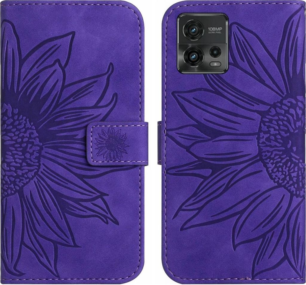 Mobigear Sunflower Motorola Moto G72 Hülle Klapphülle Geldbörse - Lila