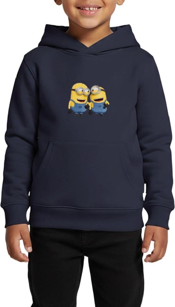 Spreadshirt Minions Despicable Me Phil Und Stuart Kinder Premium Hoodie, 98/104 (2 Jahre), Navy