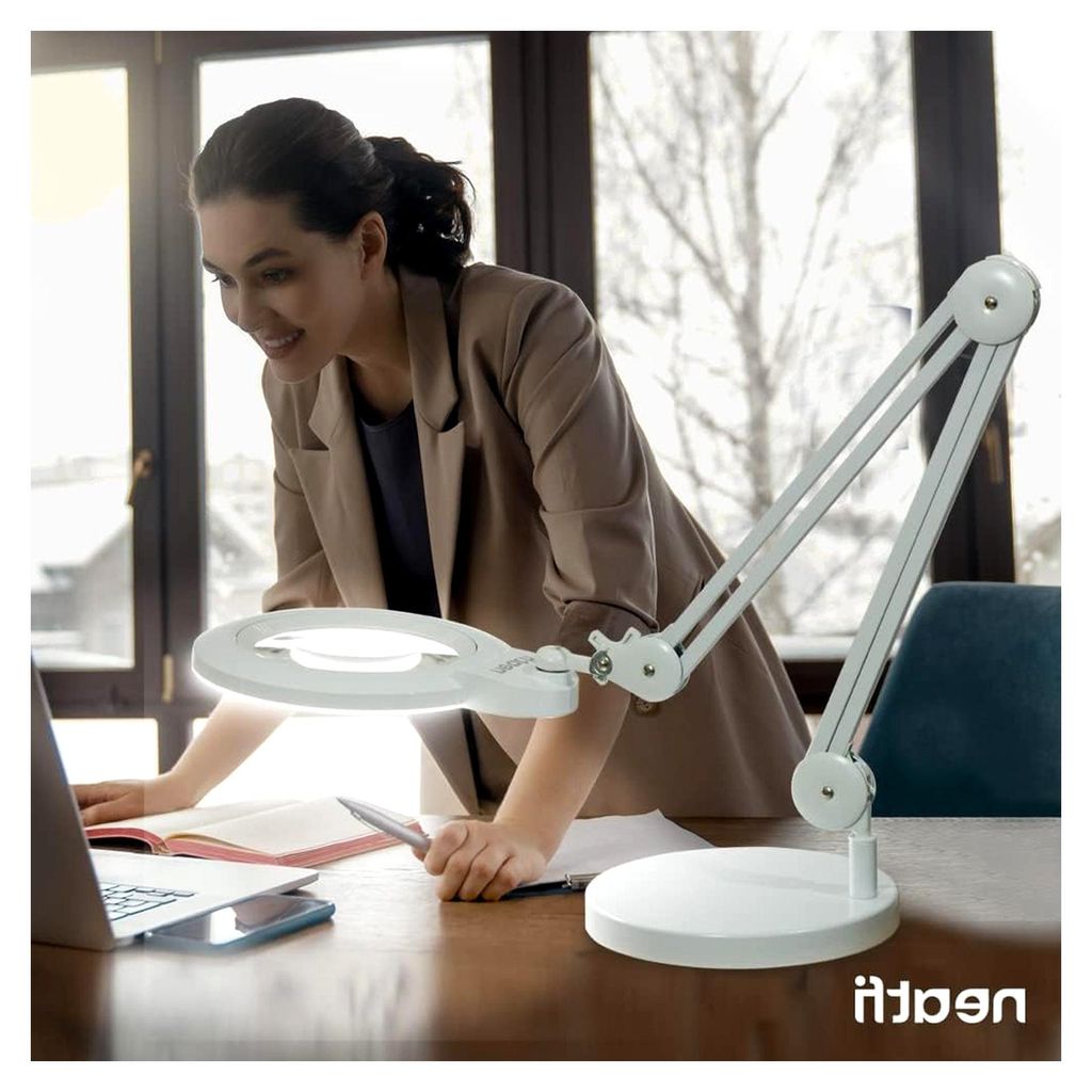 Gewichtsfuß für Lampen, 24,99 cm Durchmesser, 8,89 kg, kompatibel mit Schreibtisch- und Vergrößerungslampen für das Homeoffice (Weiß)