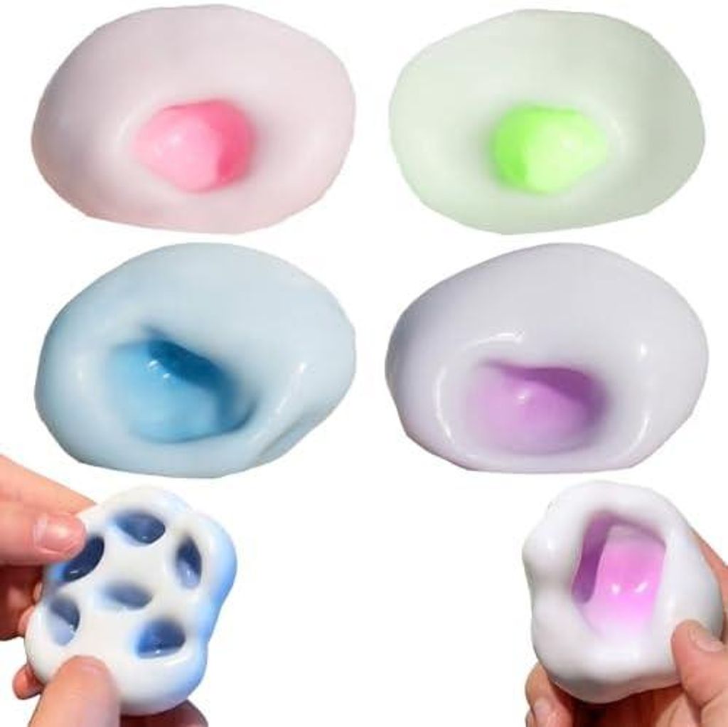 4 Pcs Trauben Stressball Traubenstress Ball Perlen-Stressball Kleines Perlen-Quetschball-Spielzeug Anti Stress Spielzeug Bälle zum Kneten, Drücke...