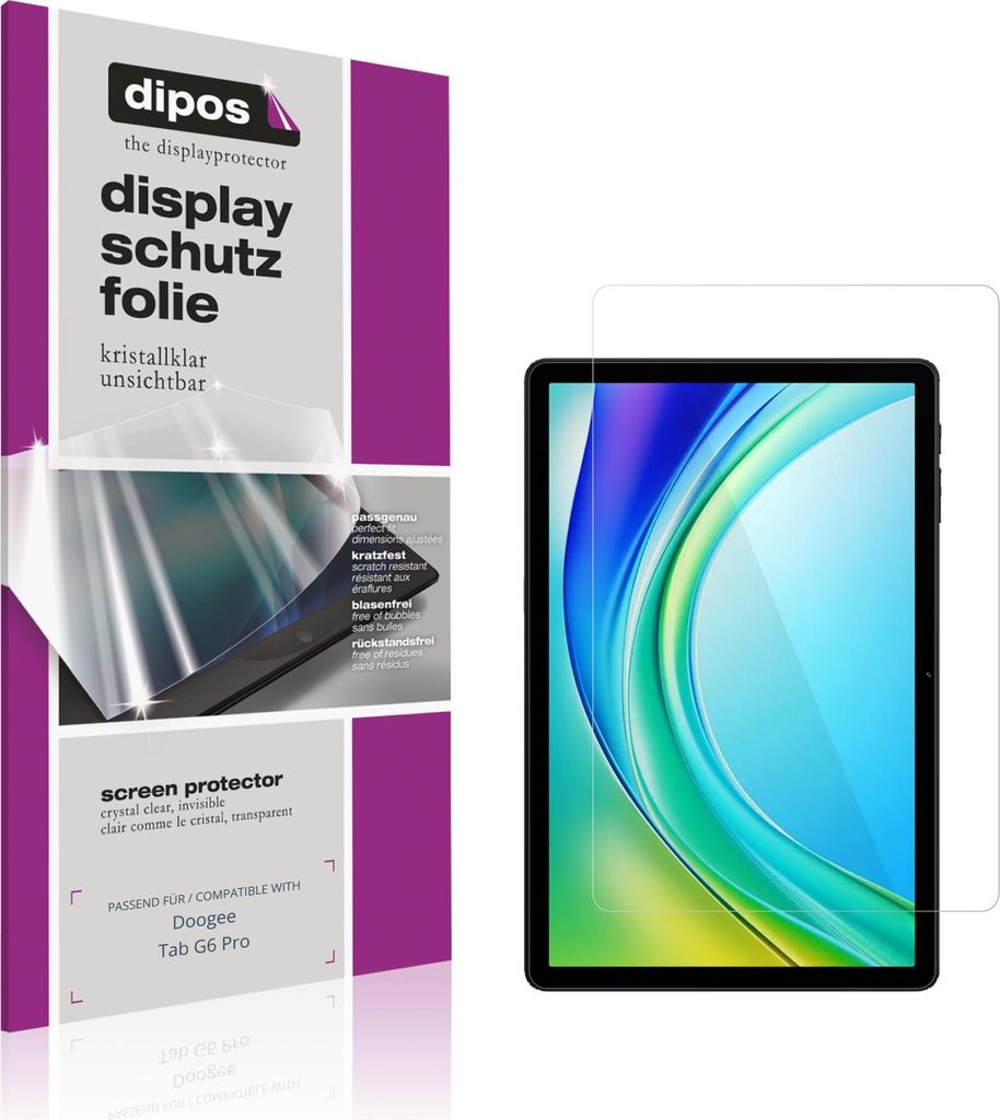 2x Schutzfolie für Doogee Tab G6 Pro klar Displayschutzfolie Folie Display Schutz dipos