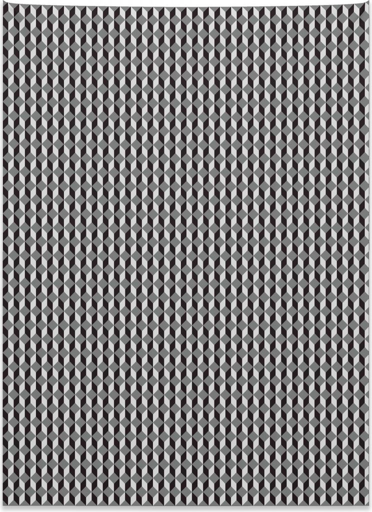 Abakuhaus Geometrisch Wandteppich, Chevron Zickzack Würfel aus Weiches Mikrofaser Stoff Kein Verblassen Klare Farben Waschbar, 110 x 150 cm, Hellg...